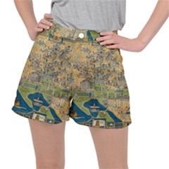 Vintatge Map Of Washington Dc Women s Ripstop Shorts by uniart180623