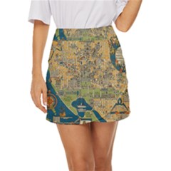 Vintatge Map Of Washington Dc Mini Front Wrap Skirt by uniart180623