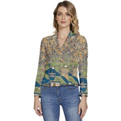 Vintatge Map Of Washington Dc Women s Long Sleeve Revers Collar Cropped Jacket by uniart180623