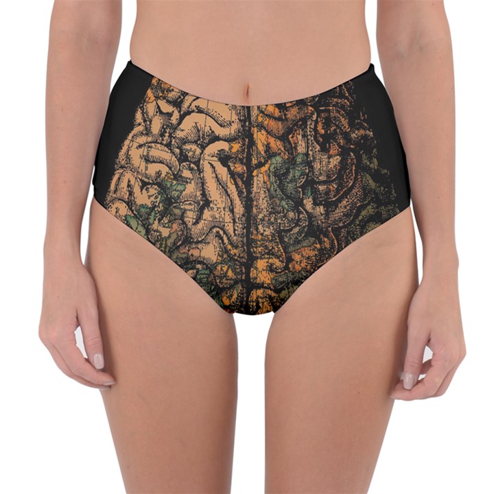 Always On My Mind Brain Map Vintage Reversible High-Waist Bikini Bottoms