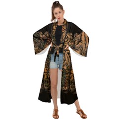 Always On My Mind Brain Map Vintage Maxi Kimono by uniart180623