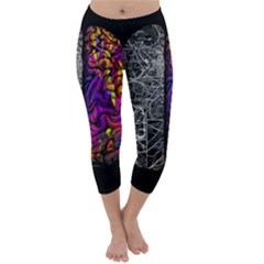 Ambiguity Tobe Brain Duality Mind Minimal Thinking Capri Winter Leggings  by uniart180623