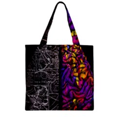 Ambiguity Tobe Brain Duality Mind Minimal Thinking Zipper Grocery Tote Bag by uniart180623