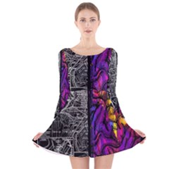 Ambiguity Tobe Brain Duality Mind Minimal Thinking Long Sleeve Velvet Skater Dress by uniart180623