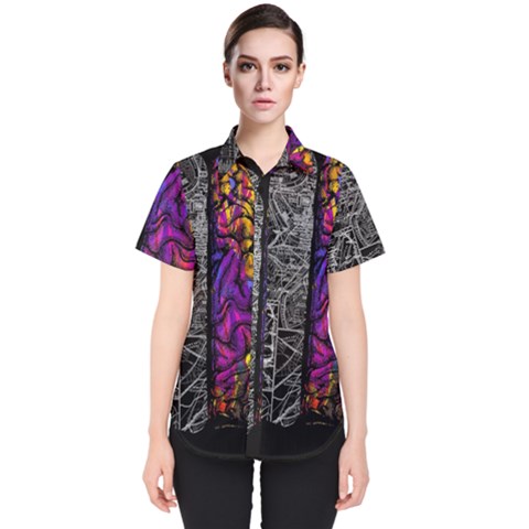 Ambiguity Tobe Brain Duality Mind Minimal Thinking Women s Short Sleeve Shirt by uniart180623