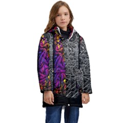 Ambiguity Tobe Brain Duality Mind Minimal Thinking Kids  Hooded Longline Puffer Jacket by uniart180623