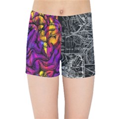 Ambiguity Tobe Brain Duality Mind Minimal Thinking Kids  Sports Shorts by uniart180623