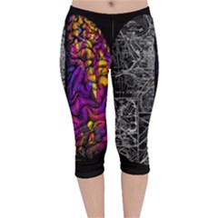 Ambiguity Tobe Brain Duality Mind Minimal Thinking Velvet Capri Leggings  by uniart180623