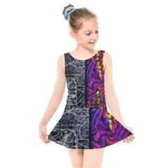 Ambiguity Tobe Brain Duality Mind Minimal Thinking Kids  Skater Dress Swimsuit by uniart180623