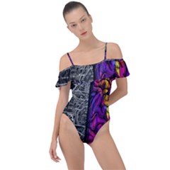 Ambiguity Tobe Brain Duality Mind Minimal Thinking Frill Detail One Piece Swimsuit by uniart180623