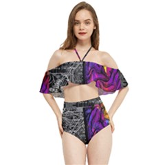 Ambiguity Tobe Brain Duality Mind Minimal Thinking Halter Flowy Bikini Set  by uniart180623