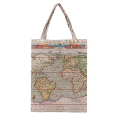 Old World Map Of Continents The Earth Vintage Retro Classic Tote Bag by uniart180623