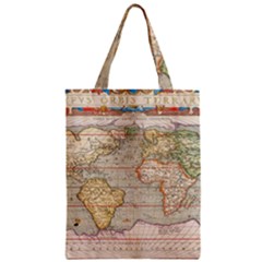 Old World Map Of Continents The Earth Vintage Retro Zipper Classic Tote Bag by uniart180623