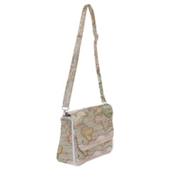 Old World Map Of Continents The Earth Vintage Retro Shoulder Bag With Back Zipper by uniart180623