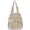 Old World Map Of Continents The Earth Vintage Retro Center Zip Backpack View1