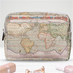 Old World Map Of Continents The Earth Vintage Retro Make Up Pouch (medium) by uniart180623