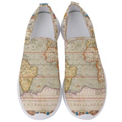 Old World Map Of Continents The Earth Vintage Retro Men s Slip On Sneakers by uniart180623