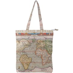 Old World Map Of Continents The Earth Vintage Retro Double Zip Up Tote Bag by uniart180623