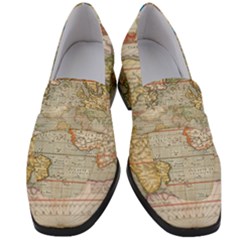 Old World Map Of Continents The Earth Vintage Retro Women s Chunky Heel Loafers by uniart180623