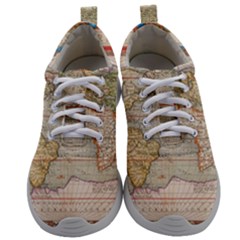 Old World Map Of Continents The Earth Vintage Retro Mens Athletic Shoes