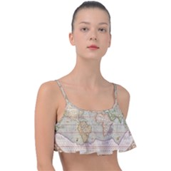 Old World Map Of Continents The Earth Vintage Retro Frill Bikini Top by uniart180623