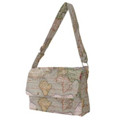 Old World Map Of Continents The Earth Vintage Retro Full Print Messenger Bag (l) by uniart180623