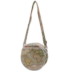 Old World Map Of Continents The Earth Vintage Retro Crossbody Circle Bag by uniart180623