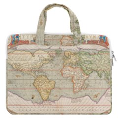 Old World Map Of Continents The Earth Vintage Retro Macbook Pro 16  Double Pocket Laptop Bag  by uniart180623