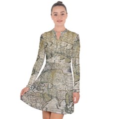 Tartaria Tartaria Empire Map Vintage World Long Sleeve Panel Dress by uniart180623