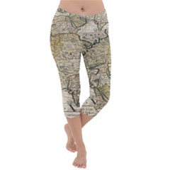 Tartaria Tartaria Empire Map Vintage World Lightweight Velour Capri Yoga Leggings by uniart180623