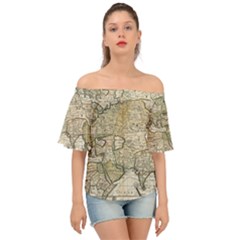 Tartaria Tartaria Empire Map Vintage World Off Shoulder Short Sleeve Top by uniart180623