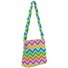 Chevron-pattern-design-texture Zipper Messenger Bag by uniart180623