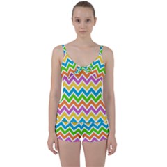 Chevron-pattern-design-texture Tie Front Two Piece Tankini by uniart180623