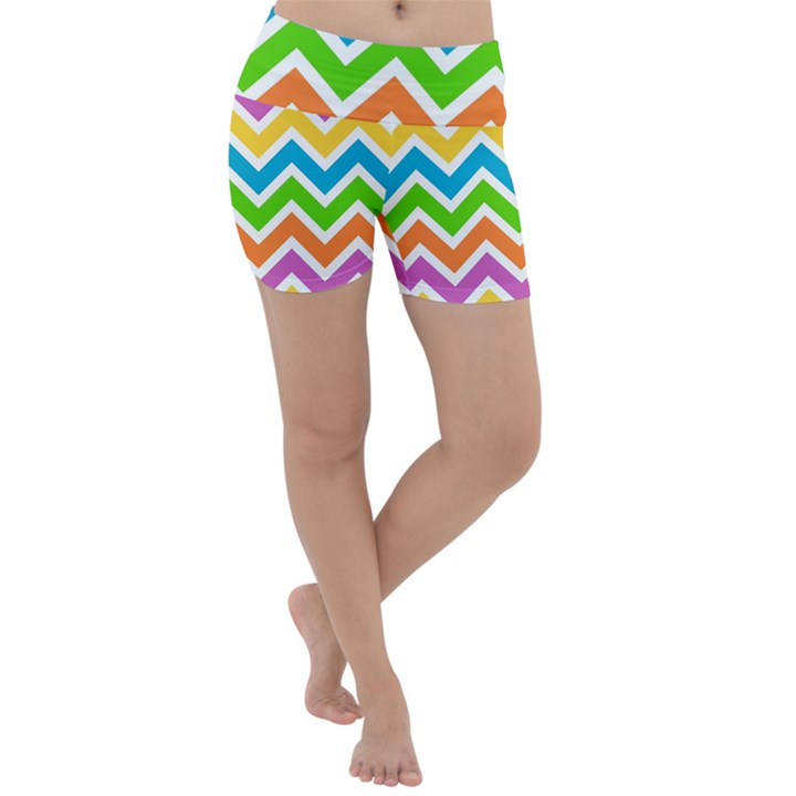 Chevron-pattern-design-texture Lightweight Velour Yoga Shorts