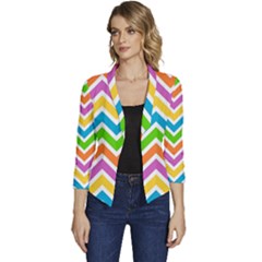 Chevron-pattern-design-texture Women s Casual 3/4 Sleeve Spring Jacket by uniart180623