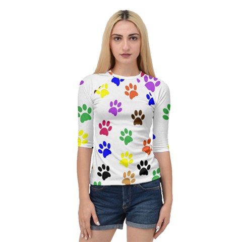 Pawprints-paw-prints-paw-animal Quarter Sleeve Raglan Tee by uniart180623