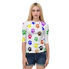 Pawprints-paw-prints-paw-animal Quarter Sleeve Raglan Tee