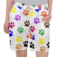 Pawprints-paw-prints-paw-animal Women s Pocket Shorts by uniart180623