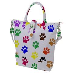 Pawprints-paw-prints-paw-animal Buckle Top Tote Bag by uniart180623