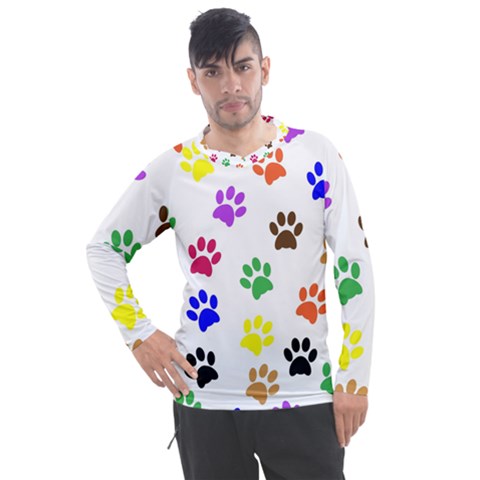 Pawprints-paw-prints-paw-animal Men s Pique Long Sleeve Tee by uniart180623