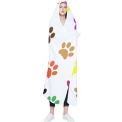 Pawprints-paw-prints-paw-animal Wearable Blanket by uniart180623