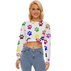 Pawprints-paw-prints-paw-animal Lightweight Long Sleeve Sweatshirt by uniart180623