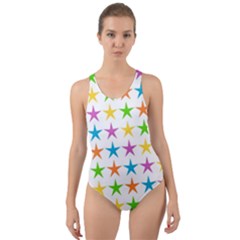 Star-pattern-design-decoration Cut-out Back One Piece Swimsuit by uniart180623