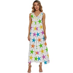 Star-pattern-design-decoration V-neck Sleeveless Loose Fit Overalls