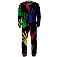 Handprints-hand-print-colourful Onepiece Jumpsuit (men) by uniart180623