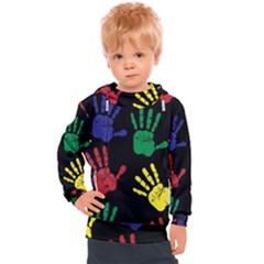 Handprints-hand-print-colourful Kids  Hooded Pullover by uniart180623