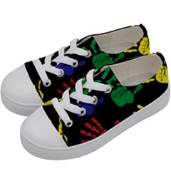 Handprints-hand-print-colourful Kids  Low Top Canvas Sneakers by uniart180623