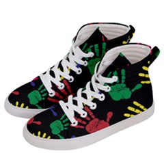 Handprints-hand-print-colourful Women s Hi-top Skate Sneakers by uniart180623