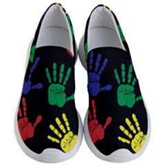 Handprints-hand-print-colourful Women s Lightweight Slip Ons by uniart180623