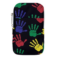 Handprints-hand-print-colourful Waist Pouch (large) by uniart180623